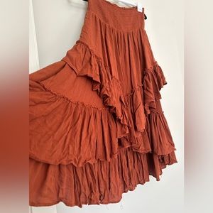 Free People Convertible Skirt in Burnt Orange